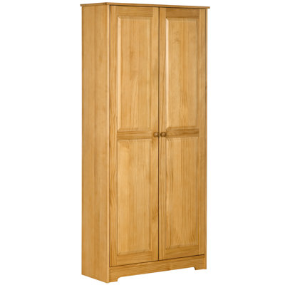 67" Pine Kitchen Pantry Cabinet Brown (Soft-Close)