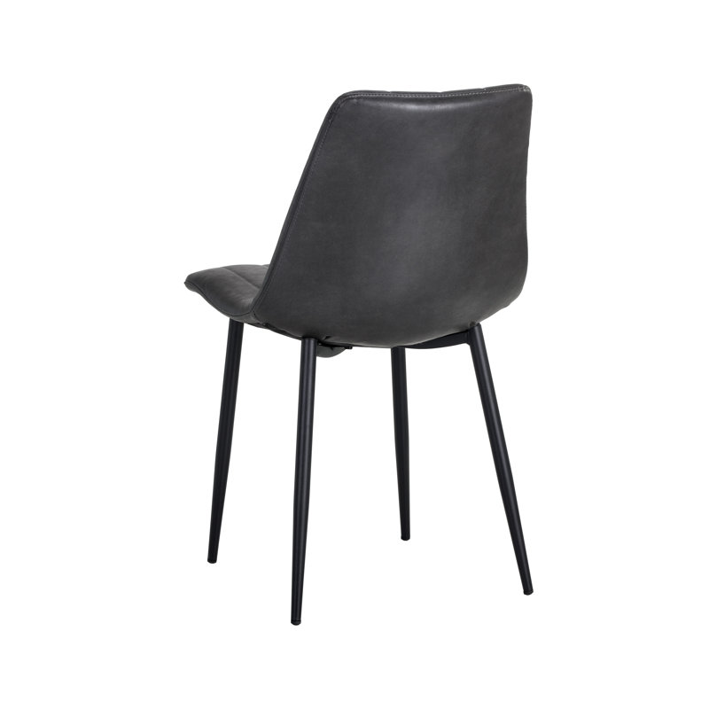 Upholstered Dining Chair, Antique Brown Faux Leather