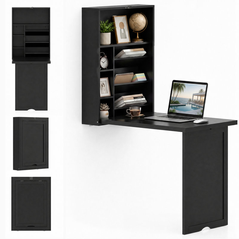 Bureau flottant rectangulaire l 37,5 po Fadak, Noir