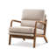 Fauteuil d'appoint rembourré en tissu de 25,59 po de largeur avec pieds en bois massif Tayla-652673083