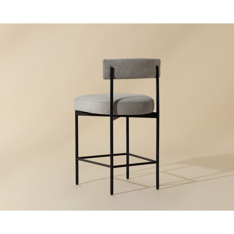 Upholstered Stool with Metal Frame