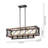 Aliyah 5 - Light Kitchen Island Linear Pendant with Wrought Iron Accents