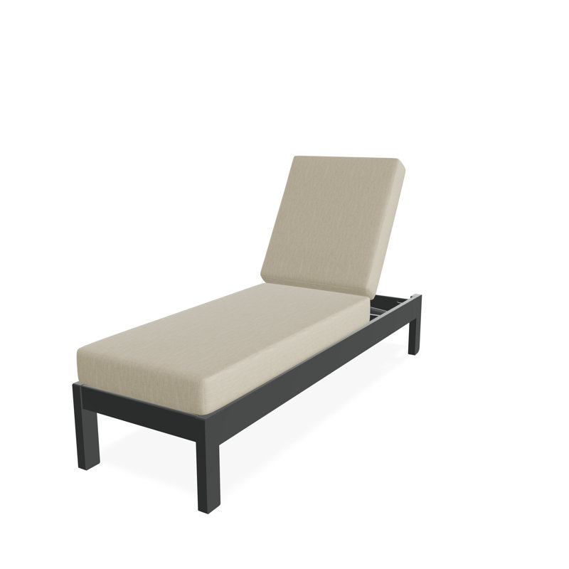 Chaise longue sans accoudoirs en polyester à 3 positions Leeward, Husky, Graphite