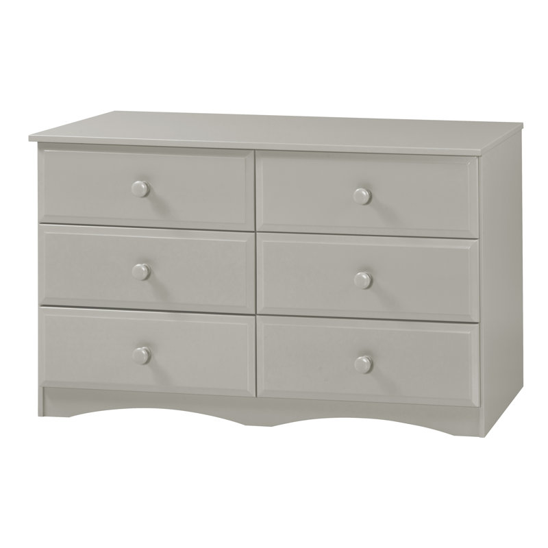 Commode double 6 tiroirs Alayna, gris