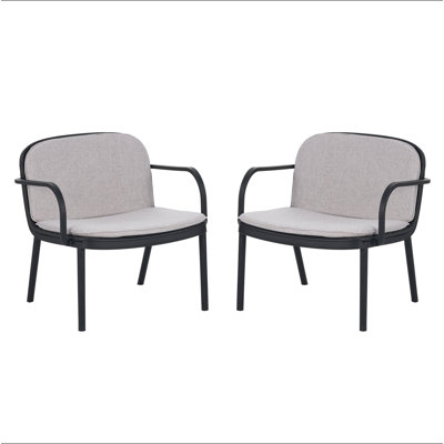Fauteuil club d'extérieur en polypropylène Luna, ensemble de 2