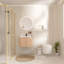 Meuble-lavabo mural de 24 po avec lavabo au design incurvé, finition en bois à texture ondulée, marbre de culture intégré-1590401850