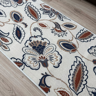 Custom Size Paisley Floral Runner Rug