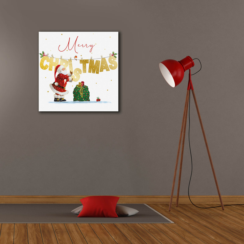  «Merry Christmas» par Elle Media Group, art mural sur toile, 26 po x 26 po, H 26 po x l 26 po