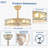 20" Caged Ceiling Fans with Remote App Control for Patio Kitchen Bedroom, Farmhouse Flush Mount Ceiling Fan with Lights Reversible 6 Speed Timer Cement-720269347-720269349