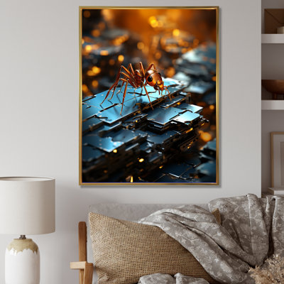 Digital Antics Pixelated Ant sur toile