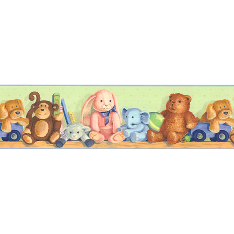 Bordure de papier peint en peluche pour animaux L 15 pi x l 7,5 po Tryon Kids