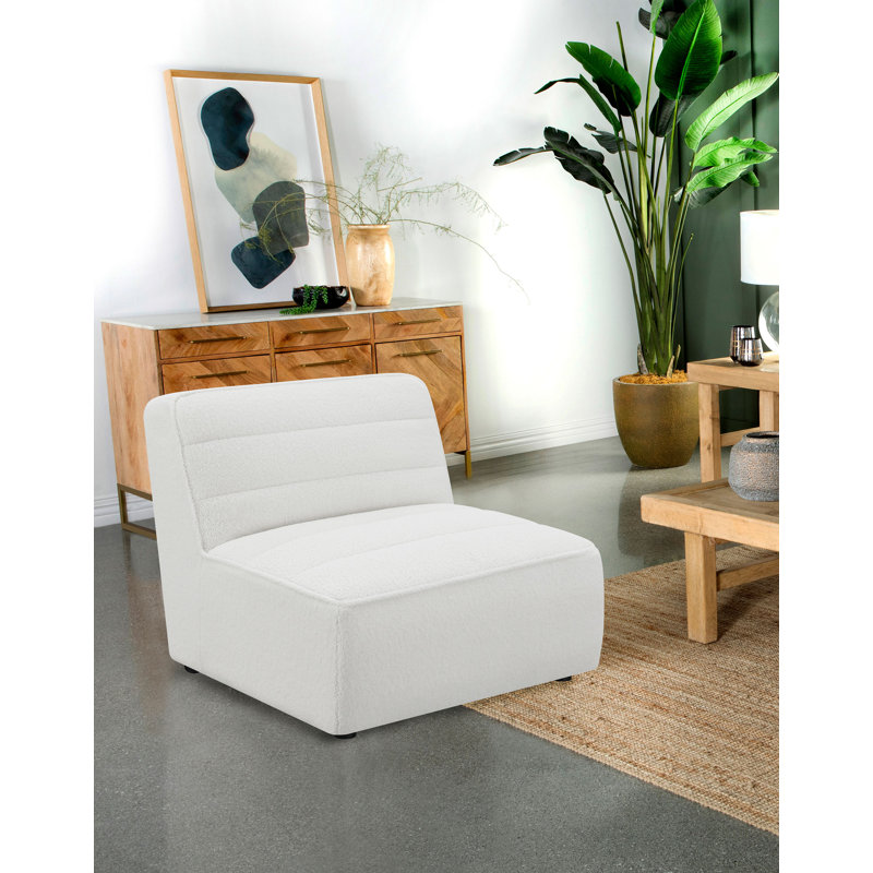 Fauteuil rembourré Benedic Naturel, Sherpa ivoire