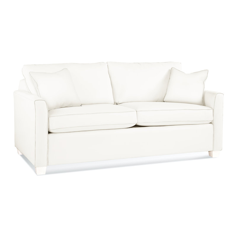 Charleston 77" Sleeper Sofa, Frost White, Innerspring, Elite Ivory 100% Polyester