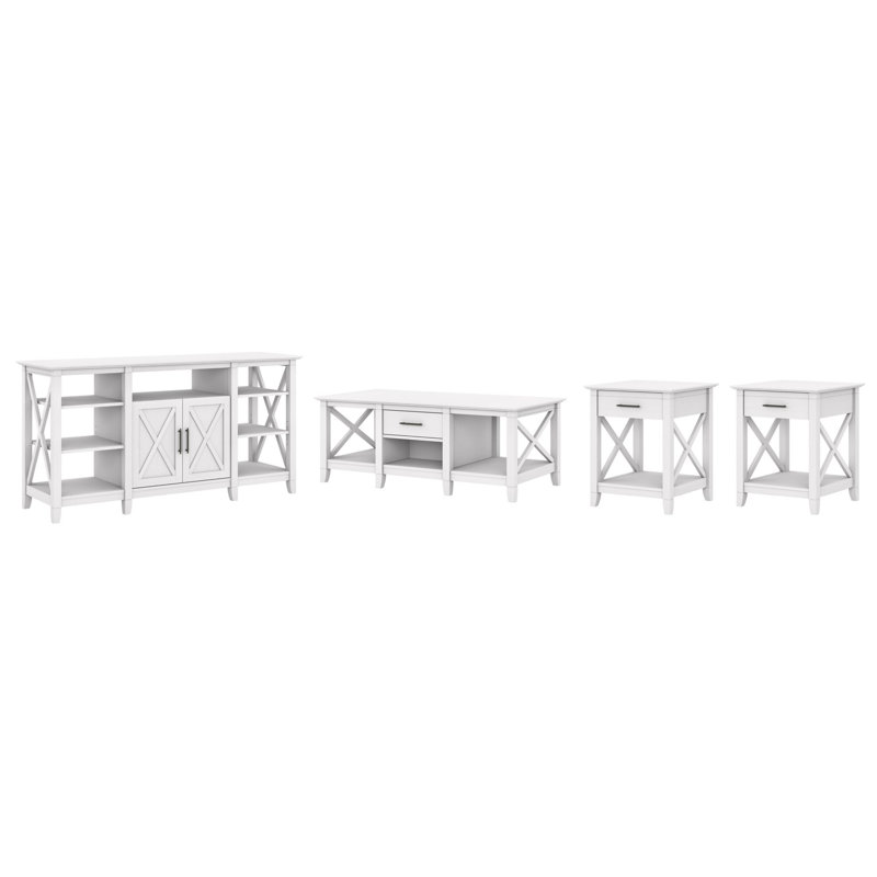 Ensemble de tables basses 4 pièces Huckins, Chêne blanc pur