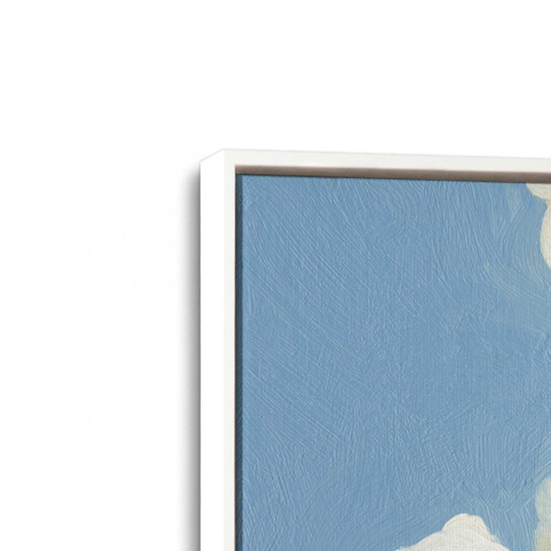 «Calm Clouds in the Breeze», ensemble de 2, H 49 po x l 66 po, Cadre flottant blanc opaque