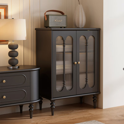 Black Solid Wood Rectangular Console Table