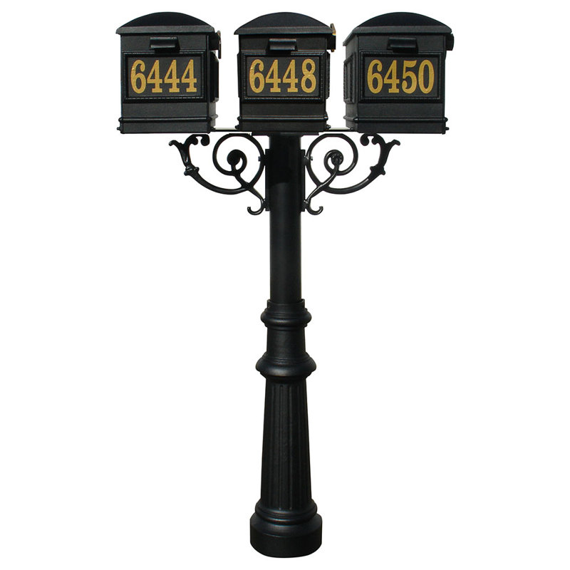 Hanford Aluminum Post Mounted Mailbox, Yes