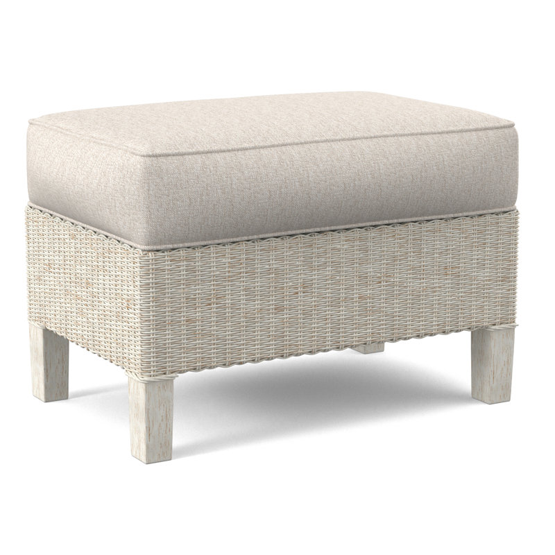 Gibraltar Ottoman, White Textured Performance; 0865-91, Celery