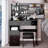 37" Middle Size Left Drawer Desktop Vanity Table + Cushioned Stool, Extra Large Right Sliding Mirror, Multi Layer High Capacity Storage, Practical Fashionable Dresser, Suitable For Large Space-1740096242