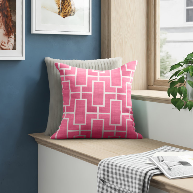 Housse et insert de coussin carré Palm Beach, Rose, 26 po x 26 po