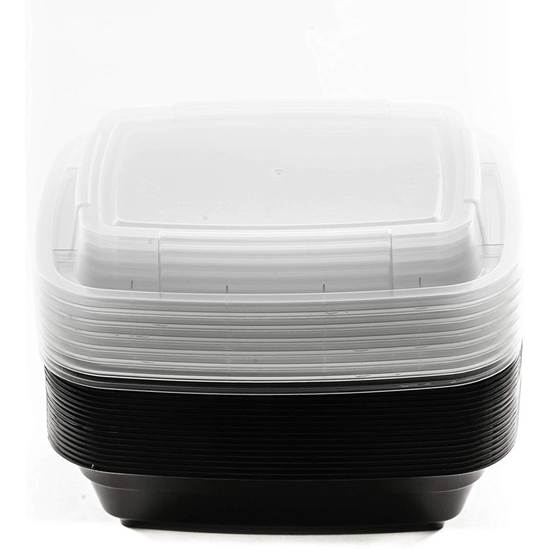 Contenants rectangulaires 12 oz avec couvercles Ecoqualité - Boîte à bento, bol de qualité supérieure et boîtes à repas
