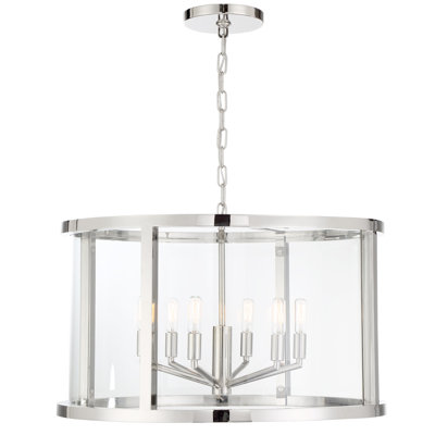 Tezcan Langdon For Breakwater Bay 6 Light Polished Nickel Lantern
