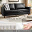 Alpha Mid-Century Modern Faux Leather Sofa With Solid Wood Legs-128778710