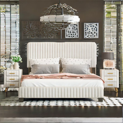 Bottesford Full Upholstered Platform 3 Piece Bedroom Set by Mercer41