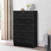 Red Barrel Studio® Antwonn 5 Drawer Chest Wooden Dresser with Lock ...