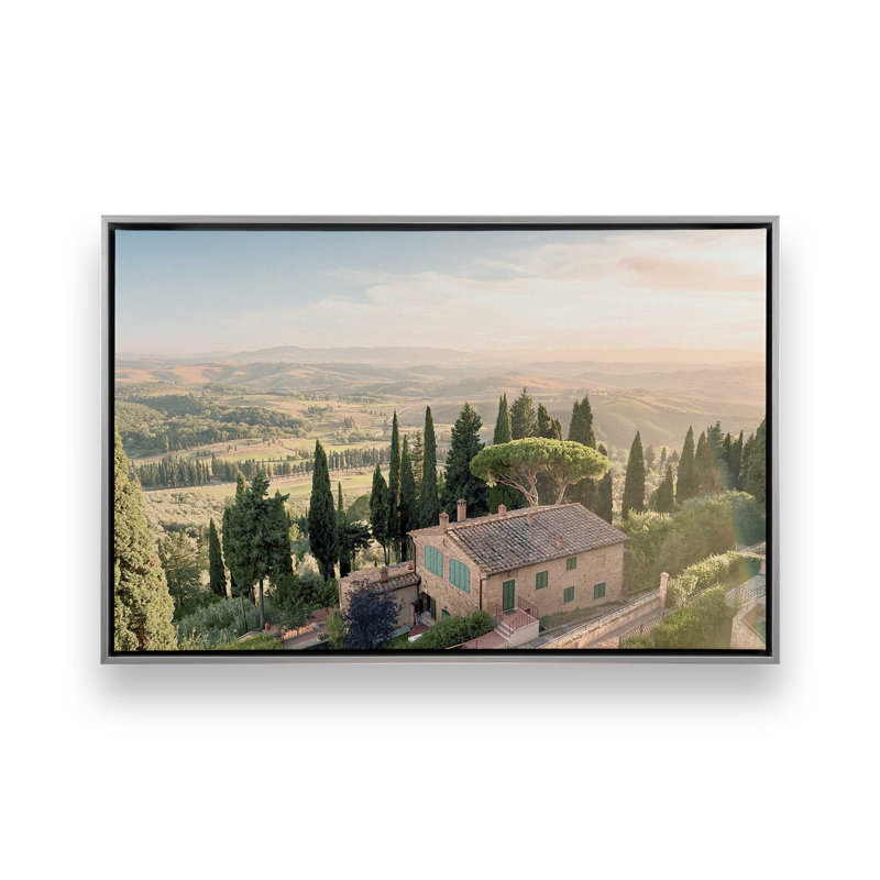 Impression sur toile Tuscan Glow, 24 po x 36 po, Cadre flottant en chrome poli