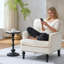 Fauteuil club en velours côtelé Mid Century Modern-680901290
