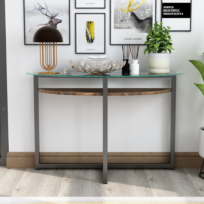 47'' Glass Top Console Table