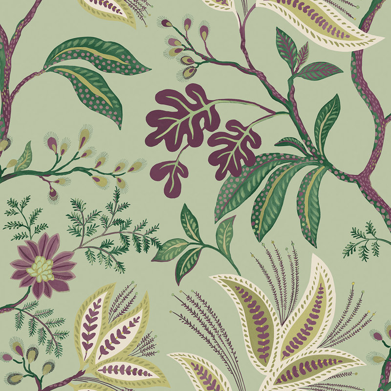 Rouleau de fleurs Addiston, Mauve / vert / crème