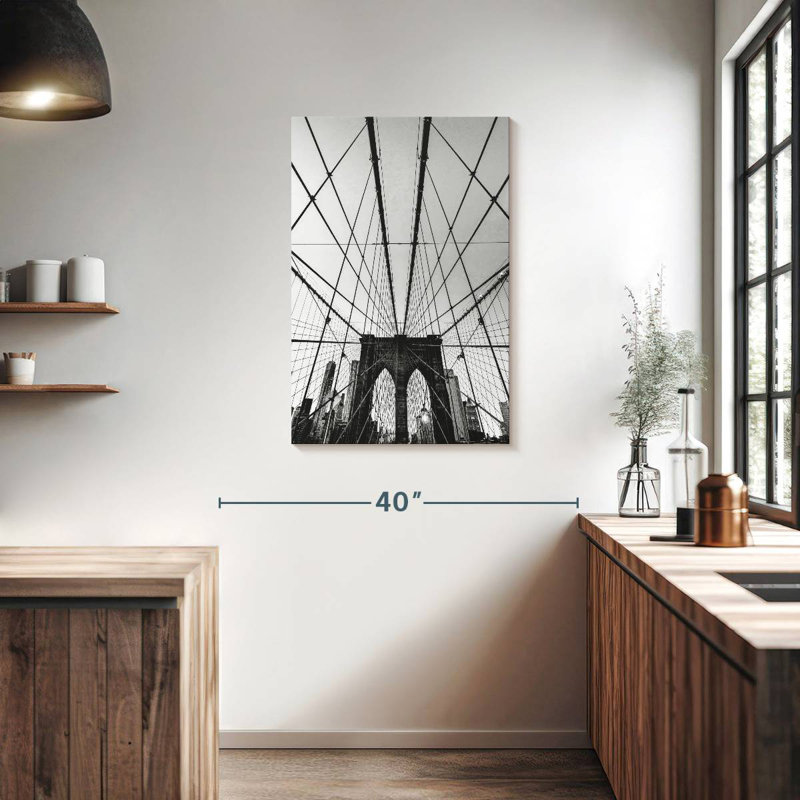 Lilie Dark Sky Above Brooklyn Bridge, 36" H x 24" W