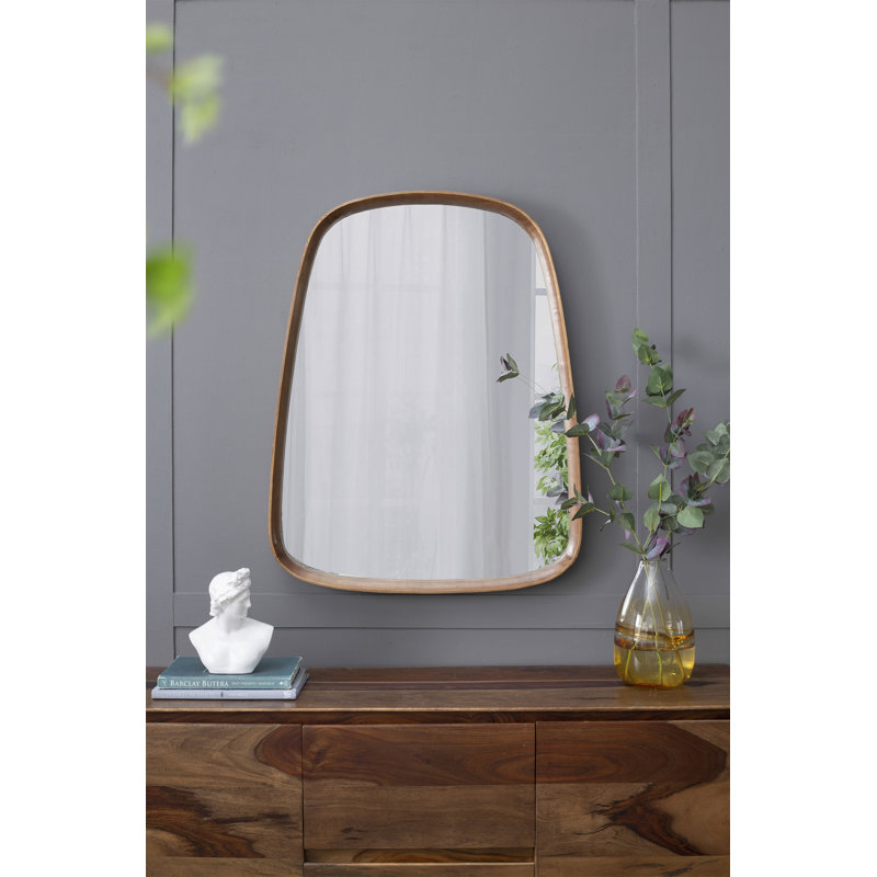 Miroir 27 "x 37" Irrgeular avec cadre en bois