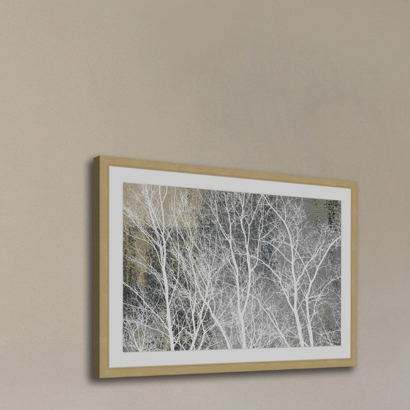 « frosty white branches » par parvez taj,, reproduction d’art encadrée, H 16 po x l 24 po x P 1,5 po