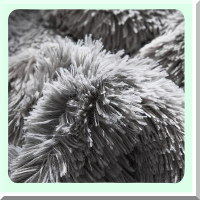 PlushLux Black & White Shaggy Comforter Set - Queen Size, 3-Piece Flannel Sherpa Reversible Bedding - Super Warm & Soft Microfiber - Winter Ready