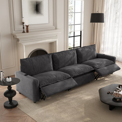 3-Piece  Modular Power Reclining Sofa For Small Spaces With Heated Seats And Wireless Charging