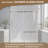 55"-60" W x 76" H Single Sliding Frameless Shower Door in Brushed Nickel with 1/4" (6mm) Clear Tempered Glass, Aluminum Frame-121869064