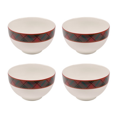 Spode Christmas Tree Tartan Rice Bowl 6"
