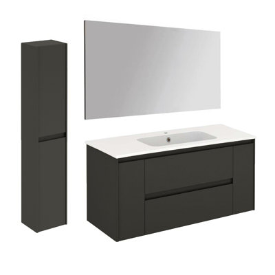 Ensemble de meuble-lavabo simple mural 47 "avec miroir Ambra