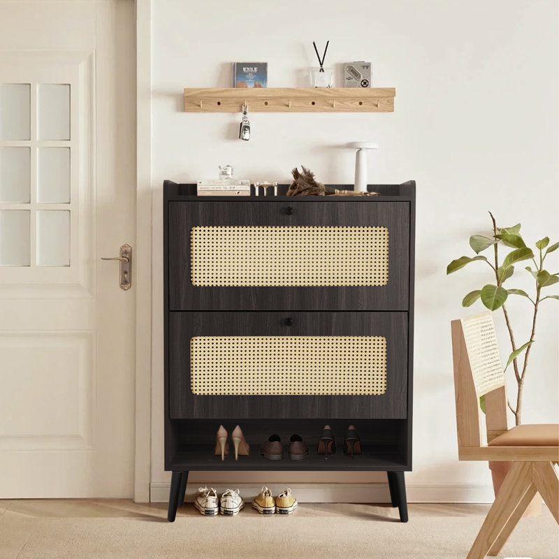 20 Pair Shoe Storage Cabinet, Brown
