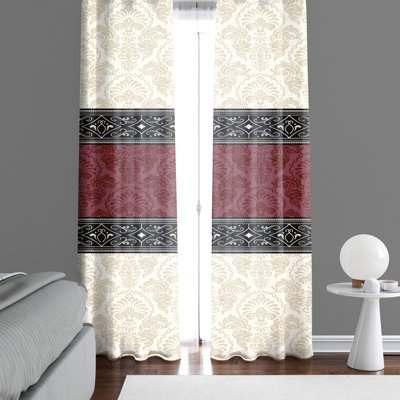 Paire de rideaux semi-transparents avec passe-tringle Damask