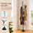 72" Contemporary Black Metal Coat Rack with 8 Hooks