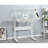 White Drafting Table With 0 - 75° Tiltable Desktop And Stool Craft Desk Hand Crank Adjustable Construction, 2 Metal Drawers,