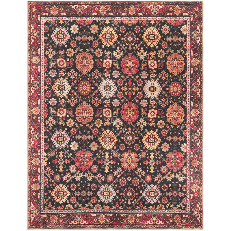 Tapis noir Aucun Hinkley, Rectangle 7 pi 10 po x 10 pi
