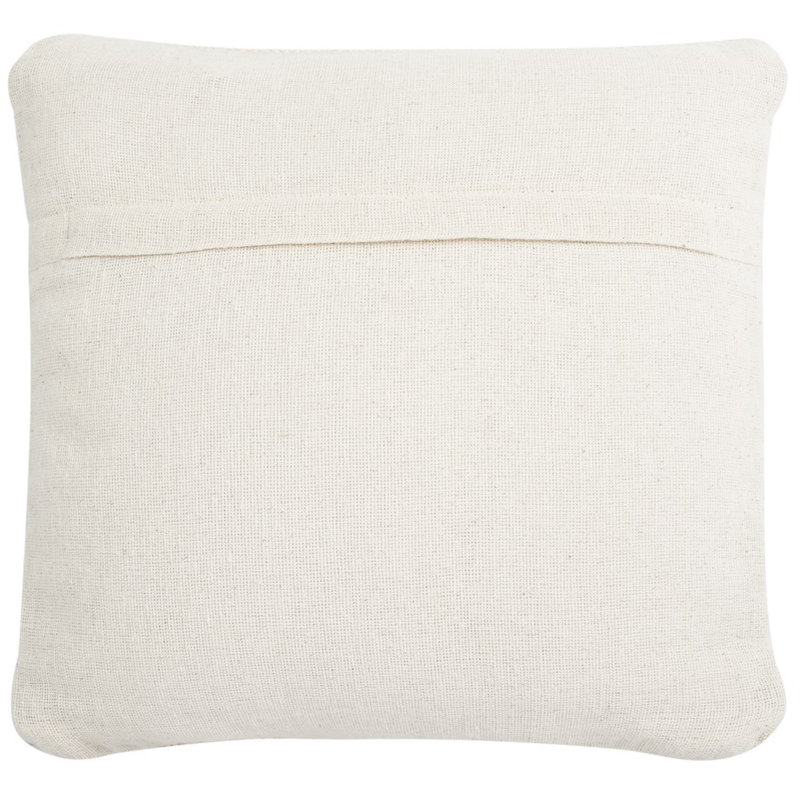 Beige and Blue Hand Loomed Wool Square Pillow