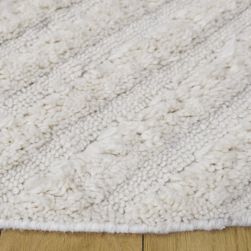 Kasjen Hand Tufted Wool Pile Abstract Rug, Round 6'