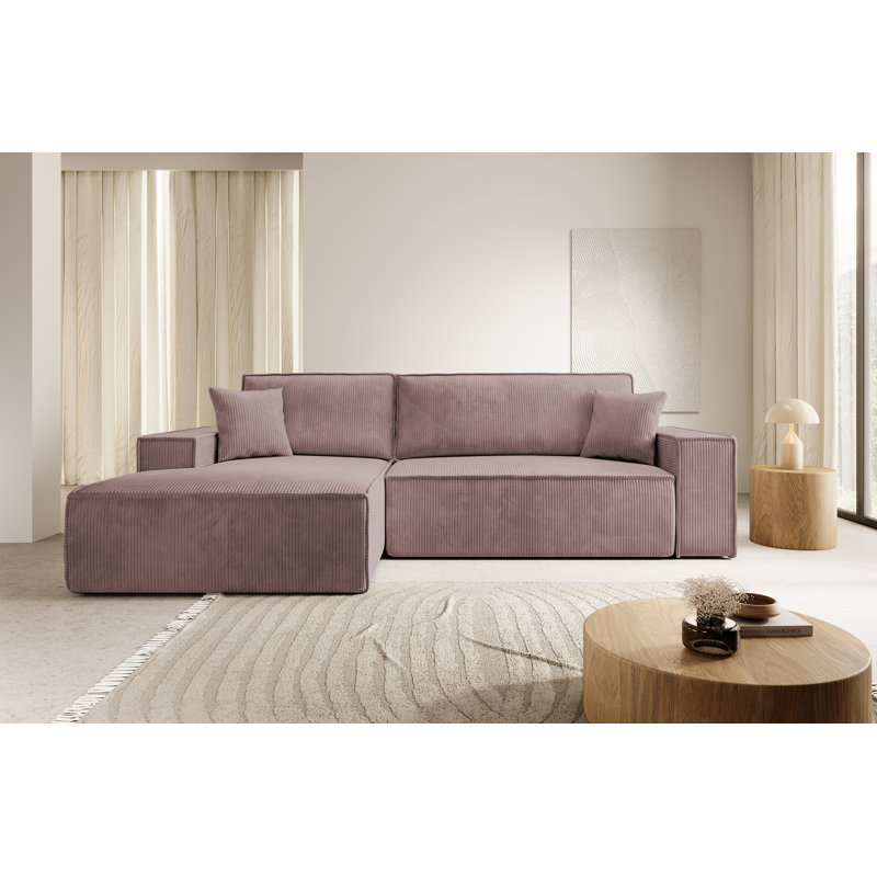 Chadman Sofa & Chaise, Pink, Left Hand Facing