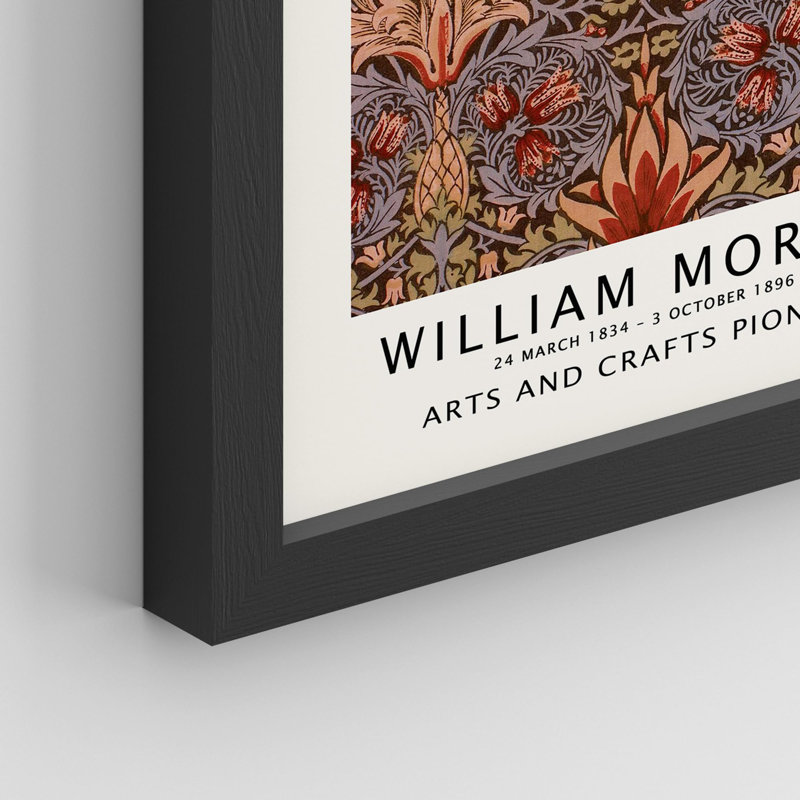 «Botanical Pattern Collage» encadré sur papier, 4 pièces par William Morris, Noir, H 10 po x l 8 po
